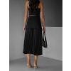 Černá dlouhá sukně EDANE s plisovanou sukní