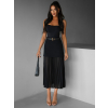 Černá dlouhá sukně EDANE s plisovanou sukní
