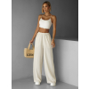 Krémové letní široké kalhoty ARRYKE