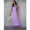 Fialové dlouhé elastické elegantní šaty GUARDA