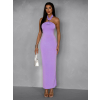 Fialové dlouhé elastické elegantní šaty GUARDA
