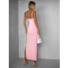 Růžové dlouhé tvarující šaty BRUCEL na ramínka
