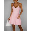 Růžové letní áčkové šaty PERTHY na ramínka