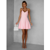 Růžové letní áčkové šaty PERTHY na ramínka