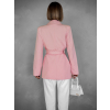 Růžové stylové zavazovací sako ZENARA s páskem