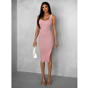 Starorůžové žebrované midi šaty KALMAR