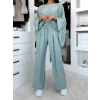 Světle tyrkysové lehké kalhoty LARYS