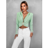 Světle zelený elegantní top BOSTRIK s výstřihem