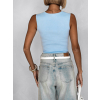 Modrý top TARLYA  s výstřihem