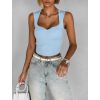 Modrý top TARLYA  s výstřihem