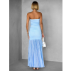 Modré maxi šaty NIKALA bez ramínek