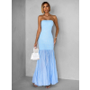 Modré maxi šaty NIKALA bez ramínek