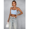 Světle modrý crop basic top ARRAXE