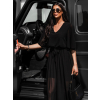 Černý elegantní dlouhý overal LEIRIA