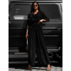 Černý elegantní dlouhý overal LEIRIA