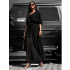 Černý elegantní dlouhý overal LEIRIA