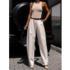 Krémové elegantní široké kalhoty CORLYS