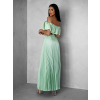 Světle zelený saténový komplet ZERA se sukní