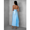 Světle modré asymetrické šaty ARWEN s rozparkem