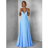 Světle modré dlouhé elegantní šaty DAMIANO