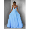 Světle modré dlouhé elegantní šaty DAMIANO