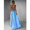 Světle modré dlouhé elegantní šaty DAMIANO