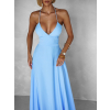 Světle modré dlouhé elegantní šaty DAMIANO