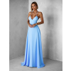 Světle modré dlouhé elegantní šaty DAMIANO