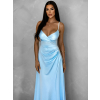 Světle modré dlouhé šaty ARANKA s výstřihem