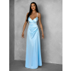 Světle modré dlouhé šaty ARANKA s výstřihem
