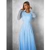 Světle modré tylové společenské šaty ASHER