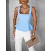 Modré elegantní vypasované top SAPHIRE