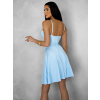 Světle modré krátké saténové šaty SHRYKOS