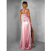 Starorůžové dlouhé společenské šaty ALITAN s rozparkem