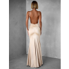 Krémové dlouhé saténové šaty MARSELLE s odhalenými zády