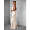 Krémové dlouhé saténové šaty MARSELLE s odhalenými zády