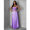 Fialové dlouhé saténové šaty HELSIN na ramínka