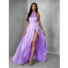 Fialové saténové dlouhé šaty HAMBUR