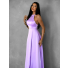 Fialové saténové dlouhé šaty HAMBUR