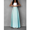 Mentolová saténová dlouhá sukně DENISSE zavinovací