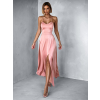 Starorůžové saténové midi šaty SIMUEL se šněrováním