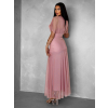 Starorůžové tylové dlouhé šaty VOLYADA s výstřihem