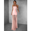 Světle růžové variabilní dlouhé šaty FERRIER se šátkem