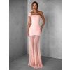 Světle růžové variabilní dlouhé šaty FERRIER se šátkem