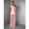 Světle růžové variabilní dlouhé šaty FERRIER se šátkem