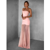 Světle růžové variabilní dlouhé šaty FERRIER se šátkem