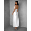 Bílé dlouhé asymetrické šaty ARWEN s rozparkem