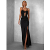 Černé dlouhé společenské šaty LIMONA s průstřihy