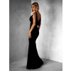 Černé elegantní dlouhé šaty BROULIO s výstřihem