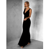 Černé elegantní dlouhé šaty BROULIO s výstřihem